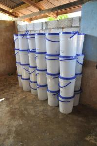 Water Filter Buckets ready to be assembled.